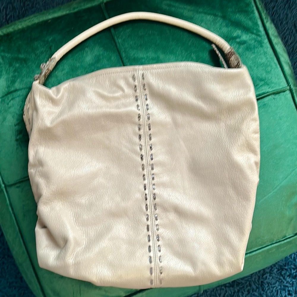 Carlos Falchi “Fatto a Mano” Leather Hobo Bag with Snakeskin Trim – MSRP $755